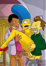Marge has a threesome with Carl and Lenny – The Simpsons hentai